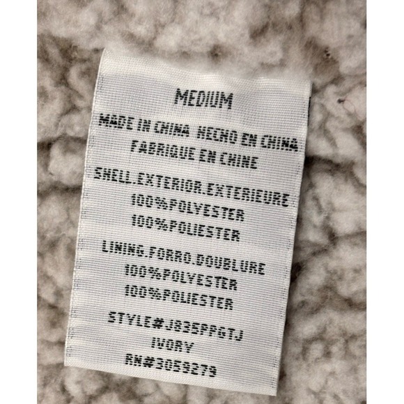 Thread & Supply Sherpa Vest Women's Medium Ivory White Gray Soft Cozy - Picture 13 of 16